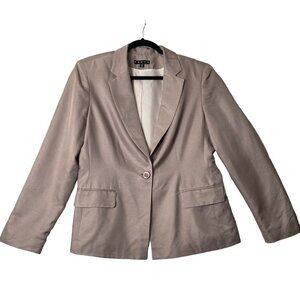 Rare Vintage Penta Women Sz 12 Purple Silk Wool Blend 1 Button Lined Blazer